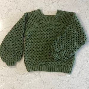 Granny stitch crochet sweater with balloon sleeves